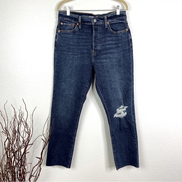 LEVI'S Wedgie Straight Jeans - Medium Destructed - 32 - Picture 3 of 10